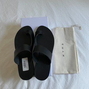 KYMA Leipsoi Black Leather Sandals
